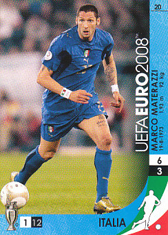 Marco Materazzi Italy Panini Euro 2008 Card Game #20